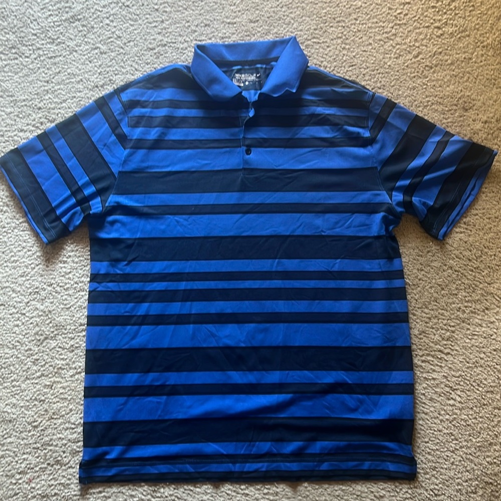 Nike golf polo XL blue and black stripe